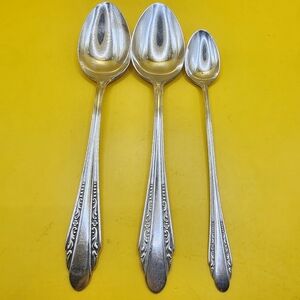 3 Rogers International Roberta Spoons Silverplate Vintage